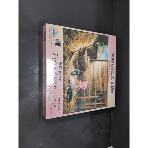 SunsOut Jigsaw Puzzle, Dear God It's Me 500 Pieces, Praying Child, New & Sealed - Picture 1 of 6